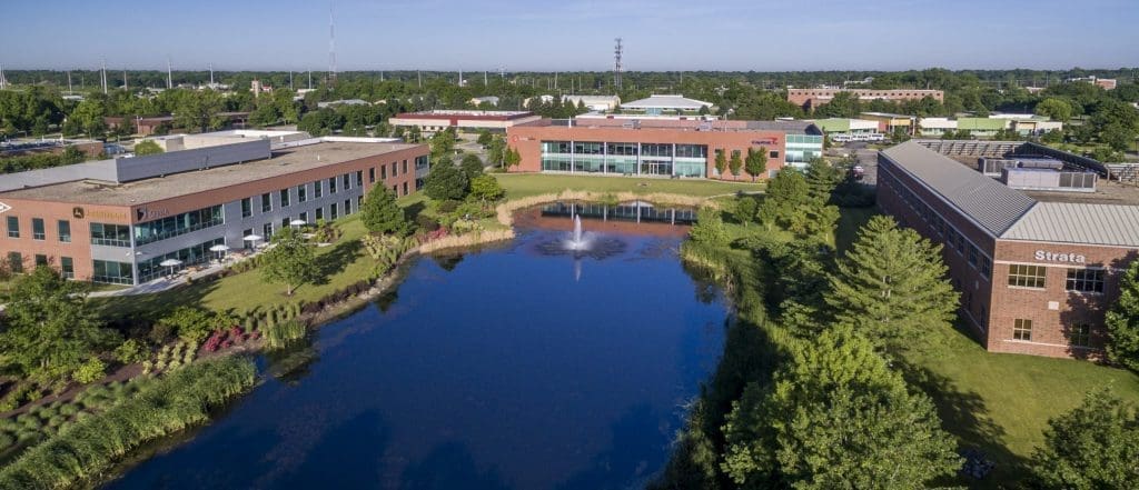 Aerial view of the University of Illinois Urbana-Champaign